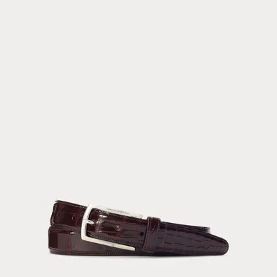 Ralph Lauren Alligator Belt In Brown