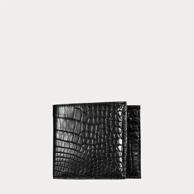 Ralph Lauren Alligator Billfold Wallet In Black