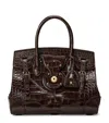 Ralph Lauren Alligator Leather Ricky 27 Top-handle Bag In Brown