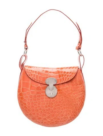 Pre-owned Ralph Lauren Alligator Molly In Orange