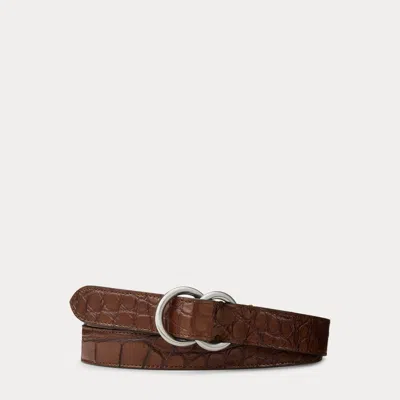 Ralph Lauren Alligator O-ring Belt In Rl Gold In Brown