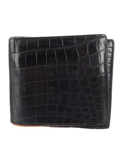 Pre-owned Ralph Lauren Alligator Wallet In Black