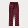 Ralph Lauren Allover Pony Flannel Pajama Pant In Red