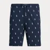Polo Ralph Lauren Allover Pony Pajama Short In Cruise Navy/nevis