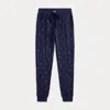 Ralph Lauren Allover Pony Waffle-knit Sleep Jogger In Blue