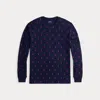 Ralph Lauren Allover Pony Waffle-knit Sleep Shirt In Blue