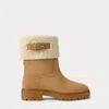 Ralph Lauren Allyson Shearling & Suede Lace-up Bootie In Brown