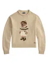 Ralph Lauren Almond Crewneck Logo Sweater In Animal Print