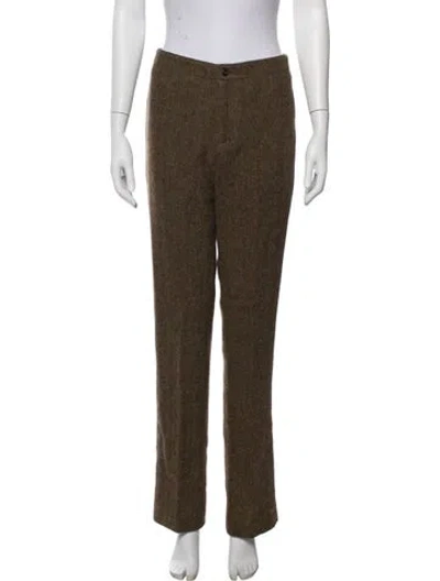 Pre-owned Ralph Lauren Alpaca Straight Leg Pants In Green