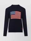 Ralph Lauren Flag Cashmere Knit Sweater In Black