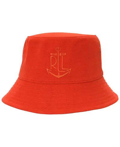 Ralph Lauren Anchor Embroidery Bucket Hat In Red