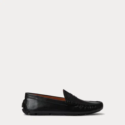 Polo Ralph Lauren Anders Leather Driver In Black