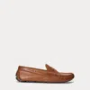 Polo Ralph Lauren Anders Leather Driver In Cognac