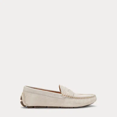 Ralph Lauren Anders Suede Penny Driver In Milkshake