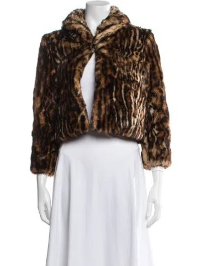Pre-owned Ralph Lauren Animal Print Faux Fur Jacket In Multi