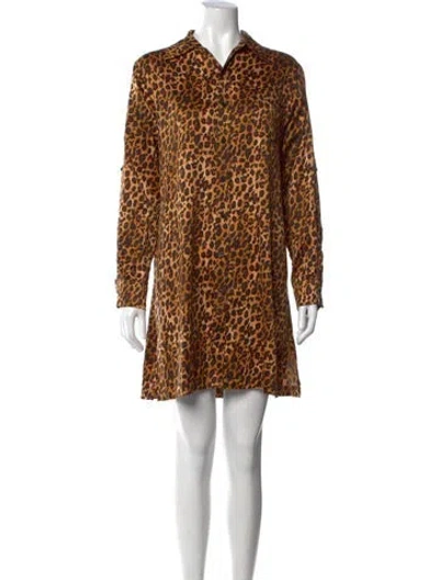 Pre-owned Ralph Lauren Animal Print Mini Dress In Multicolor