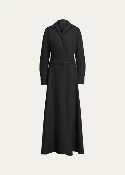 Polo Ralph Lauren Aniyah Belted Linen Day Dress In Lux Navy