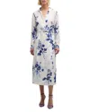 Polo Ralph Lauren Aniyah Wrapped Floral Midi Dress In Blue