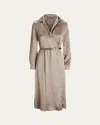Polo Ralph Lauren Aniyah Washed Charmeuse Day Dress In Grey