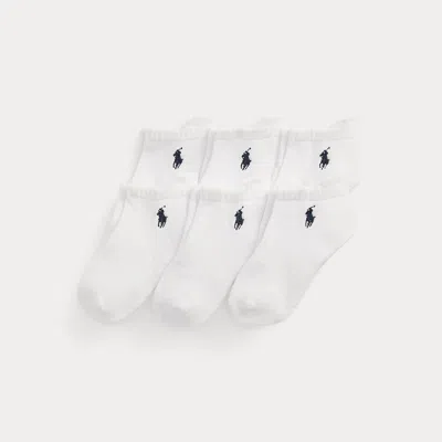 Ralph Lauren Kids' Ankle Sock 6-pack In White