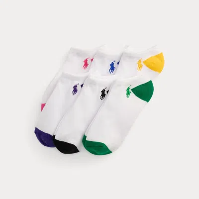 Ralph Lauren Kids' Ankle Sock 6-pack In White/brights