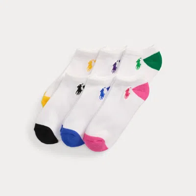 Ralph Lauren Kids' Ankle Sock 6-pack In White/brights In Neutral