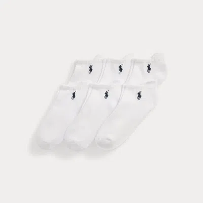 Ralph Lauren Kids' Ankle Sock 6-pack In Whte In White