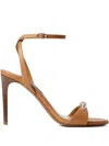 Ralph Lauren Presling 95 Mm Calfskin Sandal In Brown