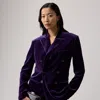 Ralph Lauren Ansley Stretch Velvet Jacket In Purple