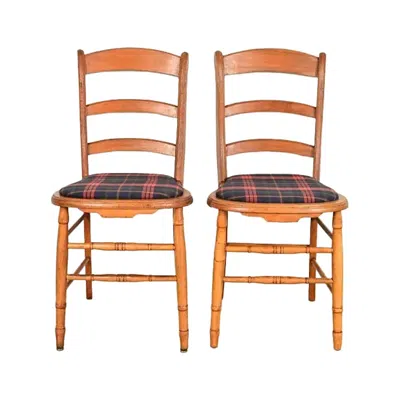 Pre-owned Ralph Lauren Antique English Regency Carved Maple Side Chairs Or Dining Chairs, Circa 1890s In Brown