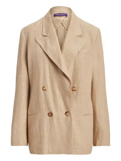 Ralph Lauren Antonine Double-breasted Blazer In Brown