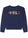 Polo Ralph Lauren Appliqué-logo Crew-neck Sweatshirt In 蓝色