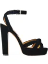 Ralph Lauren Arding 125 Mm Velvet Platform Sandal In Black