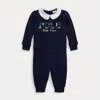 Ralph Lauren Argyle-logo Fleece Sweatshirt & Pant Set In Blue