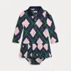 Ralph Lauren Argyle Mesh Polo Dress & Bloomer In Multi