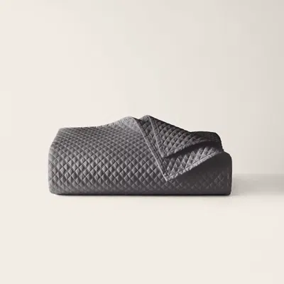 Ralph Lauren Argyle Sateen Quilt In True Graphite In Black
