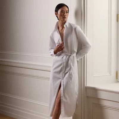 Polo Ralph Lauren Arielle Satin Stretch Poplin Day Dress In White