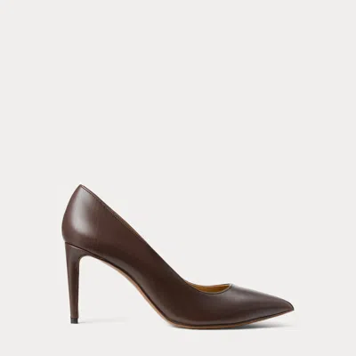 Ralph Lauren Armissa 75 Mm Calfskin Pump In Luggage Brown