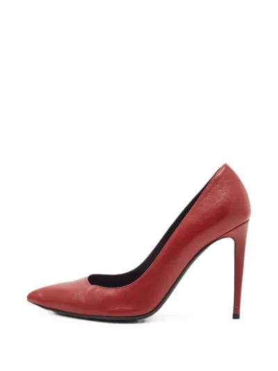 Pre-owned Ralph Lauren Armissa Pointed-toe Pumps In Red