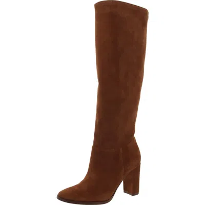 Ralph Lauren Artizan Tall Womens Laceless Suede Knee-high Boots In Tan Suede