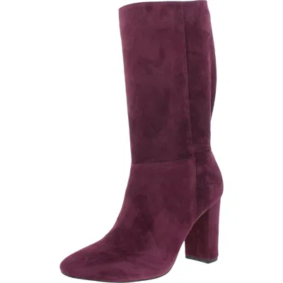 Ralph Lauren Artizan Womens Suede Mid-calf Boots In Purple