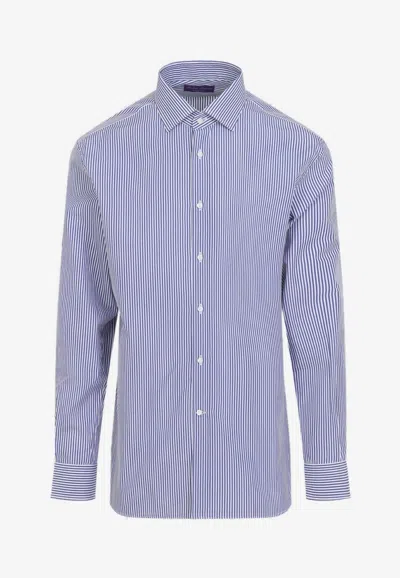 Ralph Lauren Aston Long-sleeved Stripe Shirt In Metallic