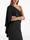 Ralph Lauren Asymmetric-neck Maxi Dress In Black