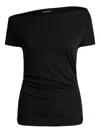 Ralph Lauren Asymmetric One-shoulder Top In Black