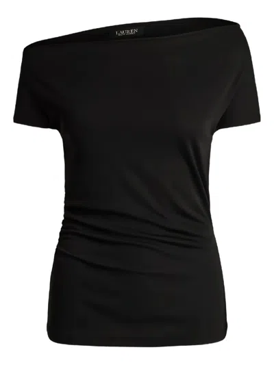 Ralph Lauren Asymmetric One-shoulder Top In Black