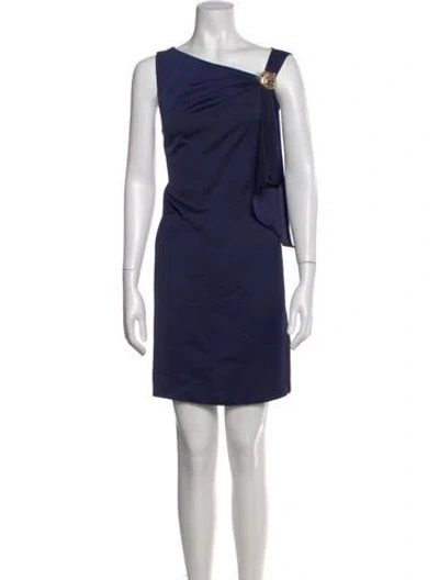 Pre-owned Ralph Lauren Asymmetrical Mini Dress W/ Tags In Blue