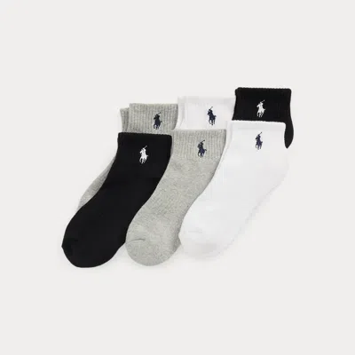Ralph Lauren Kids' Athletic Crew Sock 6-pack In Grey Heather Assorted In Multi