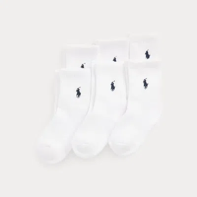 Ralph Lauren Kids' Athletic Crew Sock 6-pack In White In Neutral