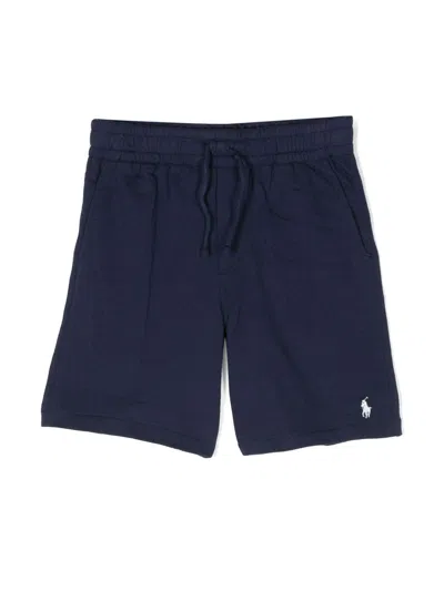 Polo Ralph Lauren Kids' Athletic Polo Pony Cotton Shorts In Blue