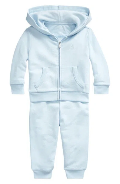Ralph Lauren Babies'  Atlantic French Terry Full Zip Hoodie & Joggers Set In Blue
